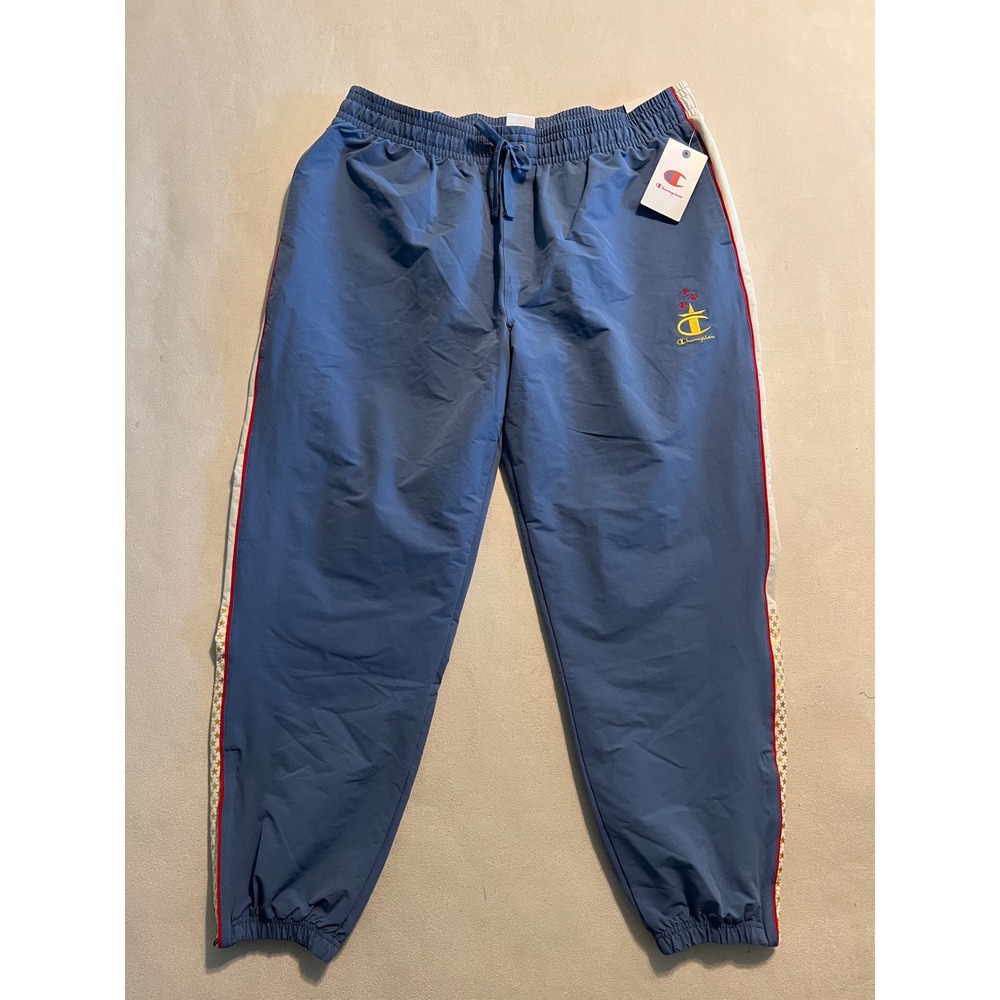 Champion Mens XXL Blue Nylon Star Stripe Track Pants Joggers CPM254PA12 NWT
